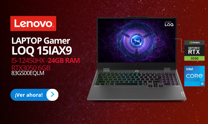 LAPTOP GAMER 24GB RAM LENOVO LOQ I5 RTX 3050 DE 6GB